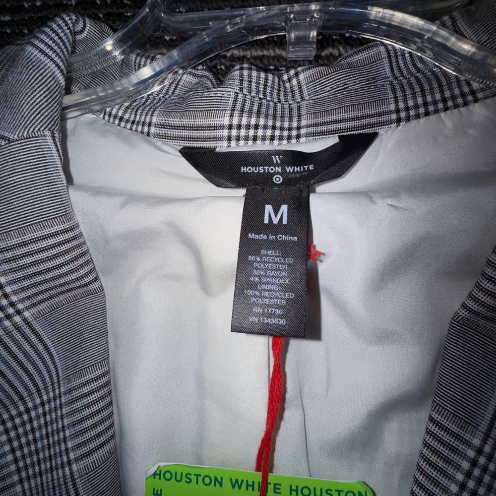 Houston White Plaid Blazer Shorts Set Women M NWT Grey Glen Check Suit - Picture 4 of 16